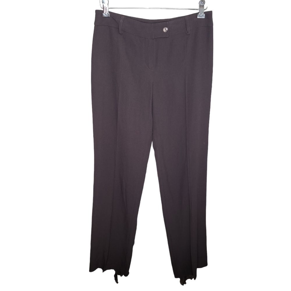 Valentino Roma Spa Brown 100% Silk Cascade Ruffle Trouser Dress Pants Size 42/8